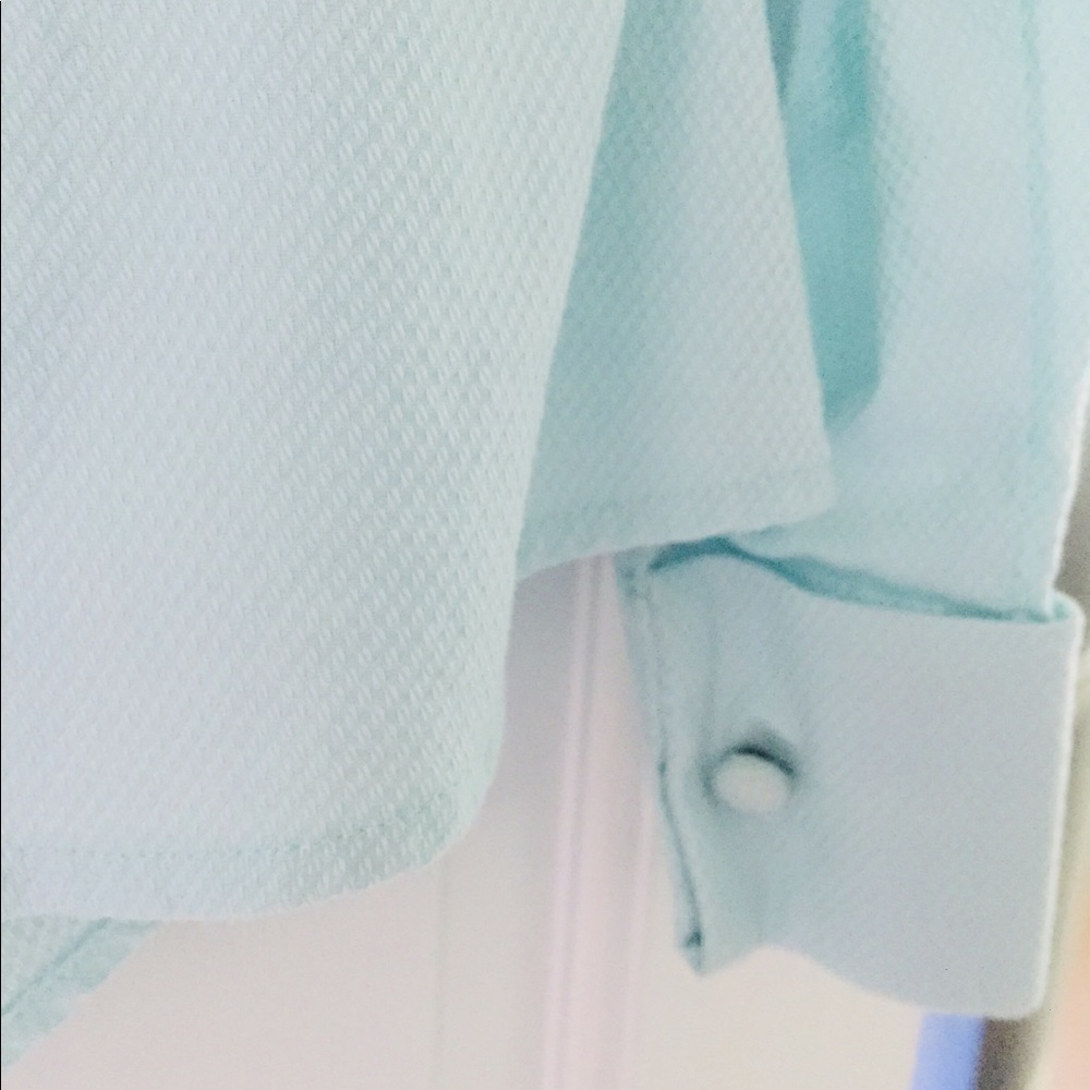 Loft Light Blue Button Down Top - image 5
